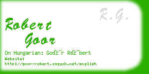 robert goor business card